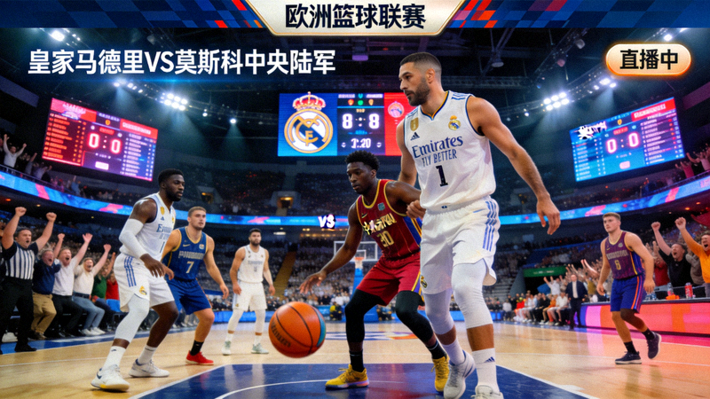 欧洲篮球联赛皇家马德里篮球俱乐部对阵莫斯科中央陆军直播